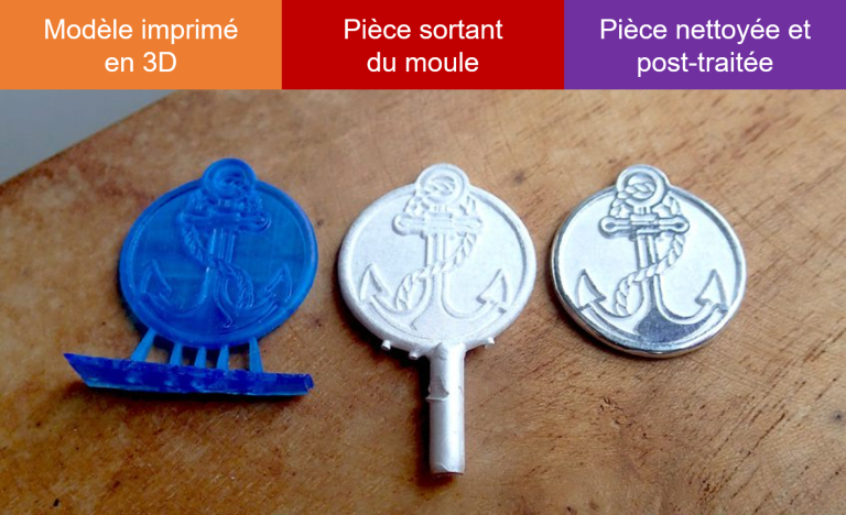Impression 3D et fonte à cire perdue