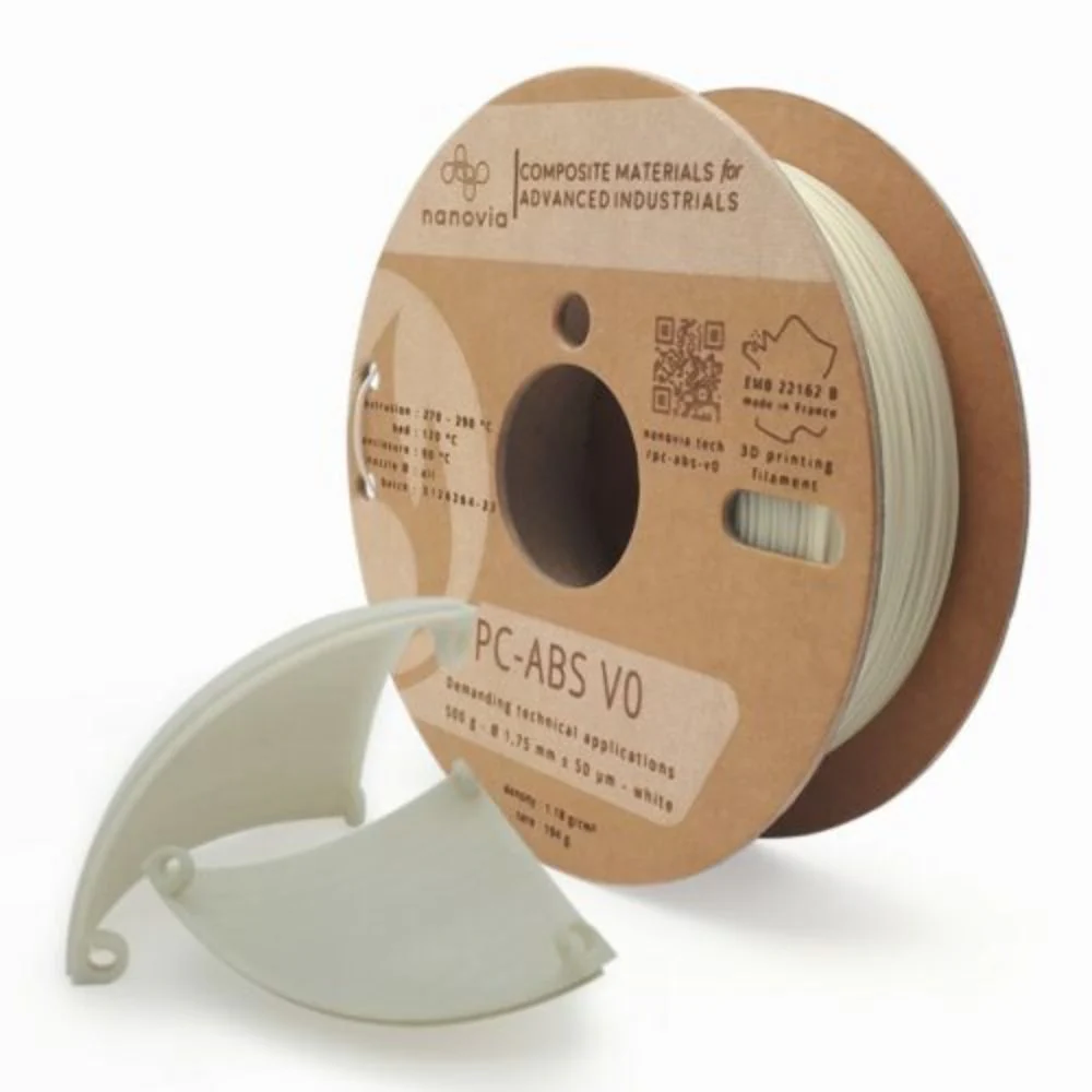 Nanovia - PC-ABS V0 (non inflammable) - Blanc - 1,75 mm - 500 g Nanovia - PC-ABS V0 (non inflammable) - Blanc - 1,75 mm - 500 g