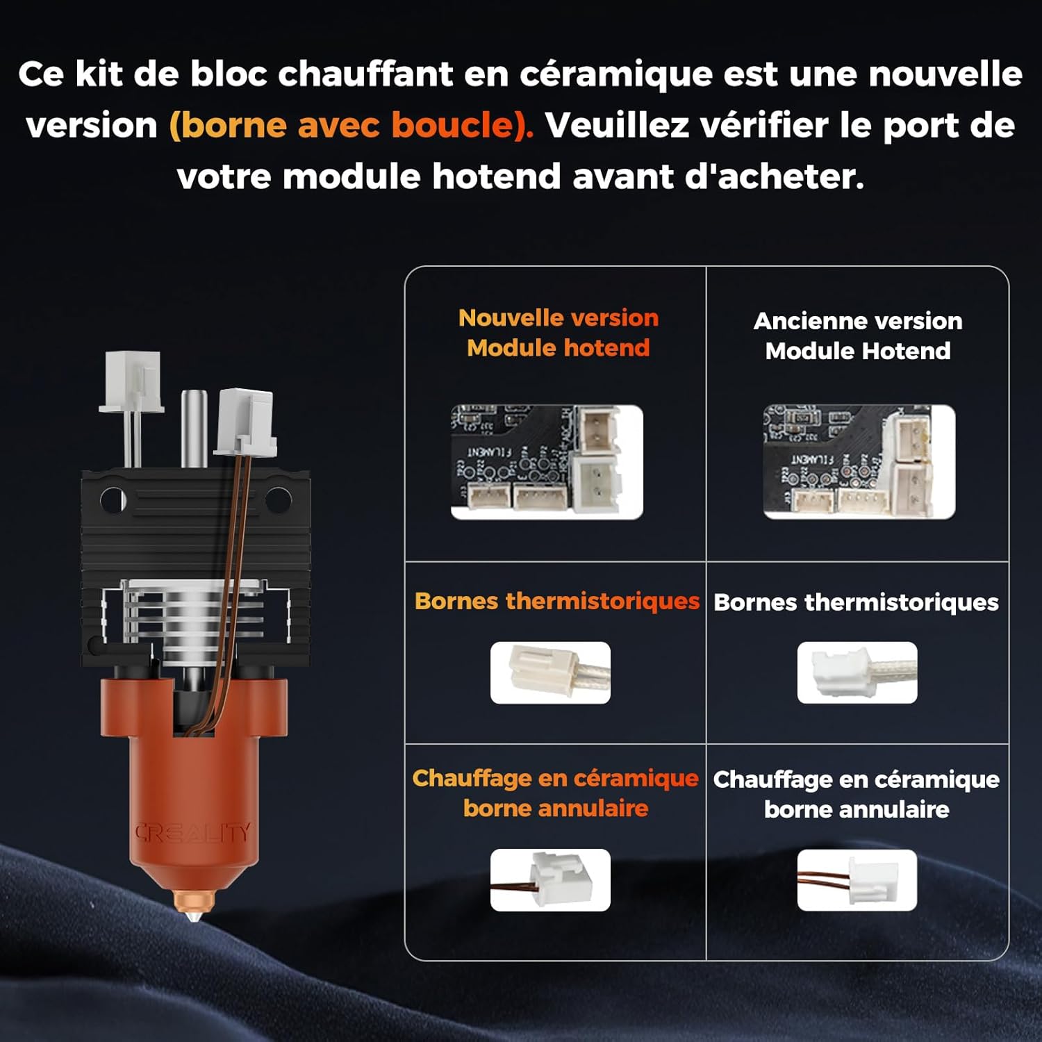 Creality Hotend Bloc Céramique pour K1 Max Creality Hotend Bloc Céramique pour K1 Max - Imagen 2
