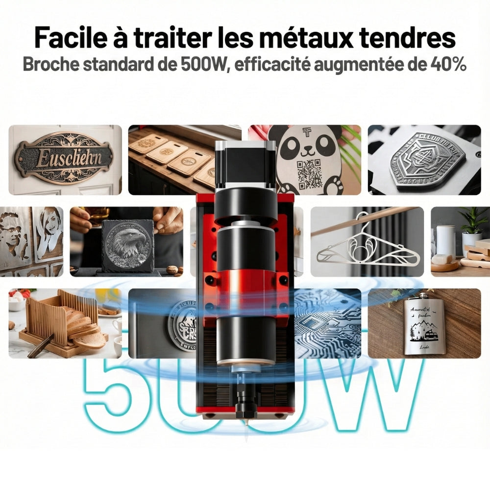 Two Trees TTC450 Ultra – Fraiseuse CNC 460 × 460 × 100 mm Zone de travail 460 x 460 mm de la fraiseuse CNC TTC450 Ultra